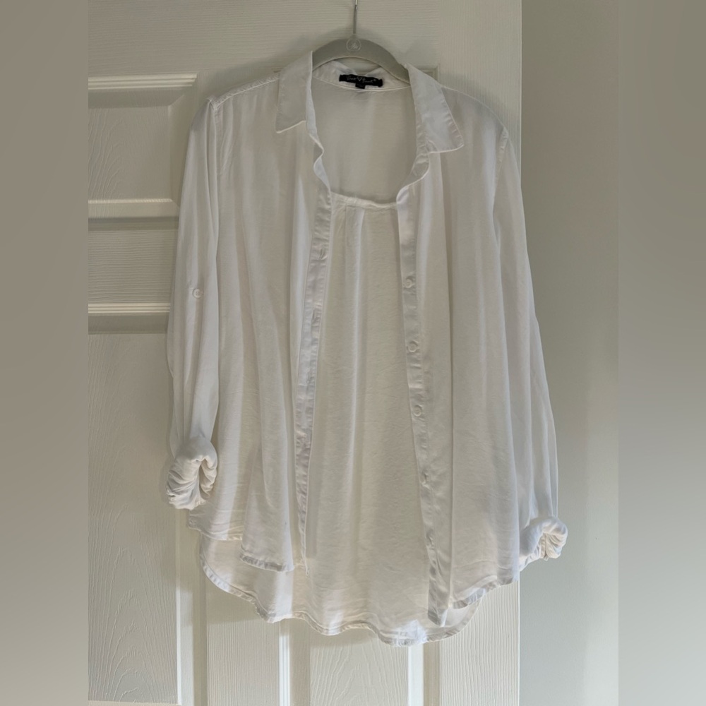 White Button-Up Women's Top